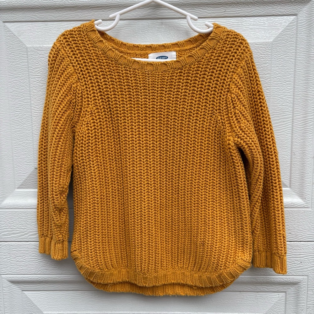 2T Old Navy Chunky Knit Mustard Yellow toddler boy girl cozy Sweater